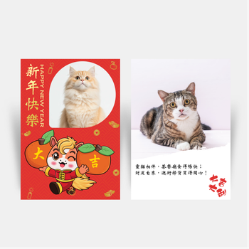 中國新年風格設計模板，紅金配色搭配吉祥元素 