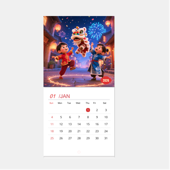 3D動畫中國新年風格模板，含舞獅煙花等元素 
